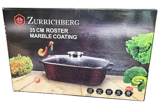 Гусятниця Zurrichberg ZBP-7102 з мармуровим покриттям з кришкою 32 см 5.6 л Бордо - фото 8