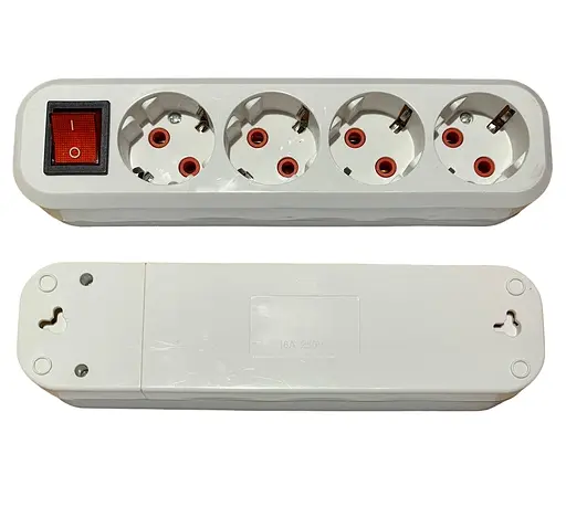 Колодка PRОFI скорой сборки 4 гнезда с заземлением и выключателем (конт.группа медь) (19272)ТМ LUMANO - фото 1