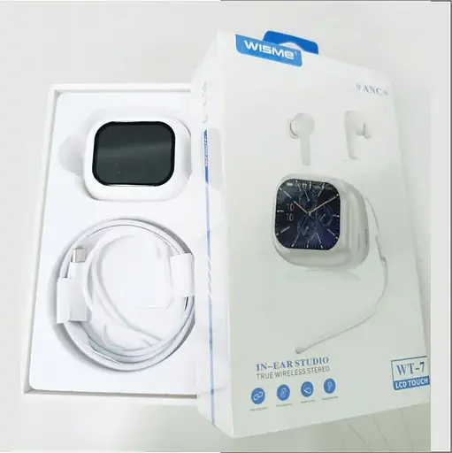 Наушники беспроводные Wisme WT-7 с сенсорным экраном White (17826) - фото 6