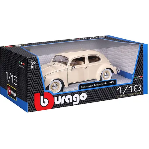 Автомодель Bburago Volkswagen Kafer Beetle 1955, 1:18 бежевая (18-12029 CM) - фото 9