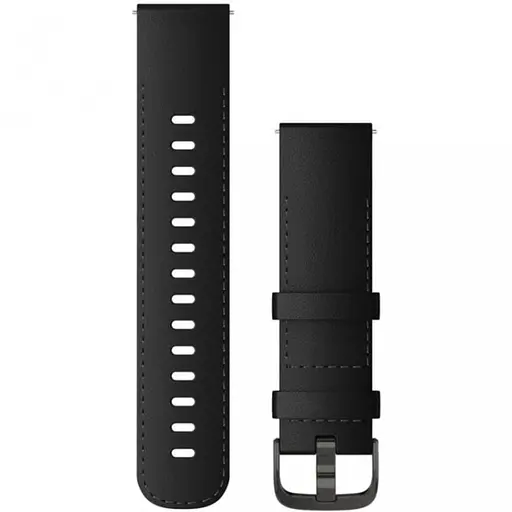 Ремешок Garmin 22 mm Band, Black Leather + Brushed Slate - фото 1