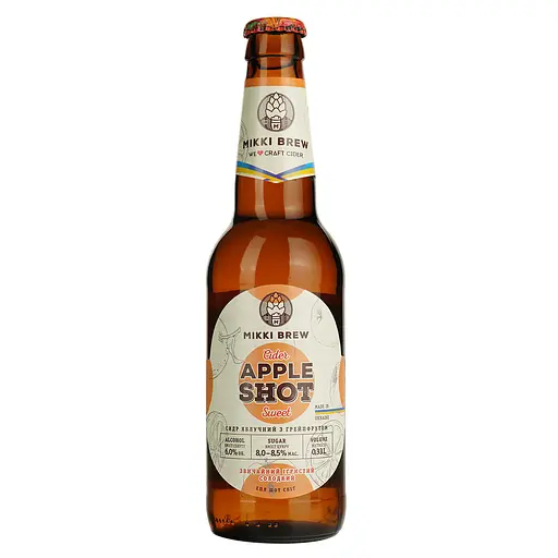 Сидр Volynski Browar Apple Shot, сладкий, 6%, 0,33 л