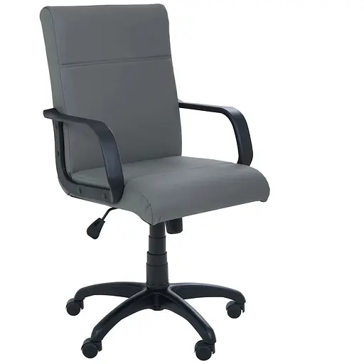 Кресло Фаворит Пластик на механизме качания Кожзам серый