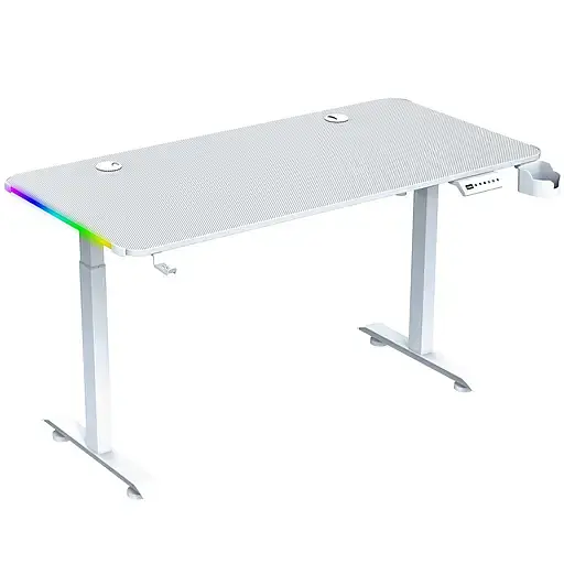 Геймерский компьютерный стол GT Racer T-1231 (120x60x73-117) White - фото 1