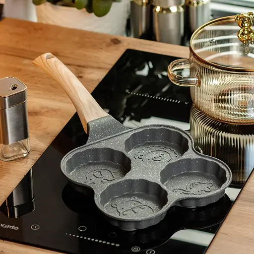 Сковорода порционная 4 фигурные секции 19.5 см. Черная - фото 4