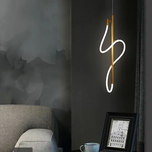 Латунний підвіс із неоном 80 см 35 Вт | Арт. CU 22N/800 AB | Line F - фото 1