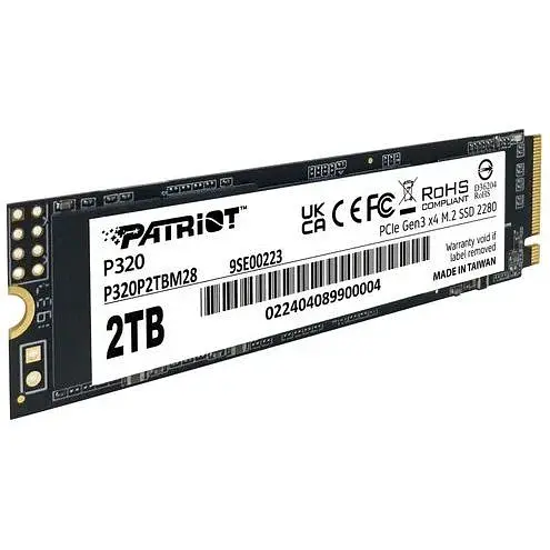 SSD диск M.2 Patriot P320 2TB NVMe 2280 Gen3.0 x4 3D TLC P320P2TBM28 - фото 1