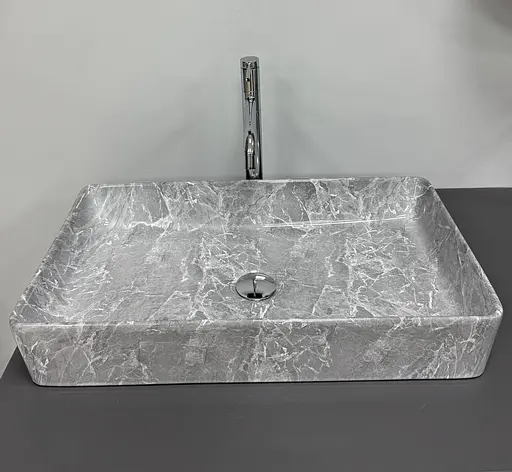 Умивальник VBI Triest grey stone накладний VBI-012716, Мармур - фото 4