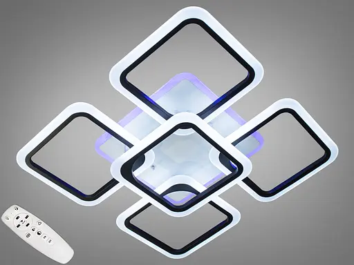 Світлодіодна люстра смарт світильник з пультом, 120W, чорна люстра - фото 1