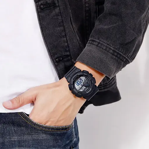 Мужские наручные спортивные часы Skmei 1583 (Черный с белым) - фото 5