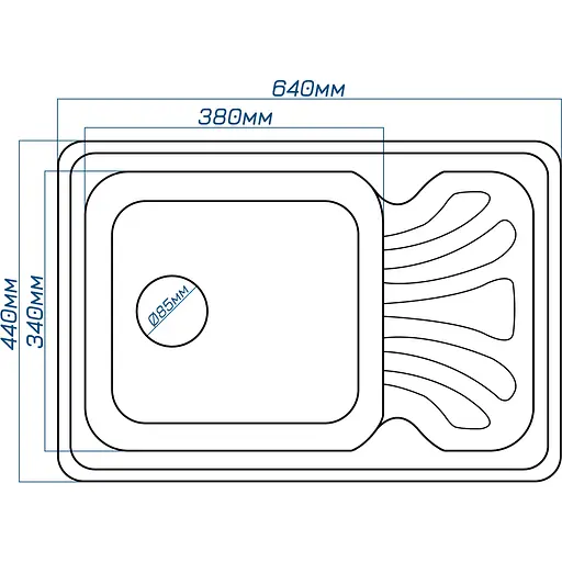 Кухонна мийка Romzha Rasa 64 Biela (102) - фото 2