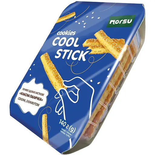 Печиво здобне листкове Norsu Класна паличка солоне з кунжутом 140 г - фото 1