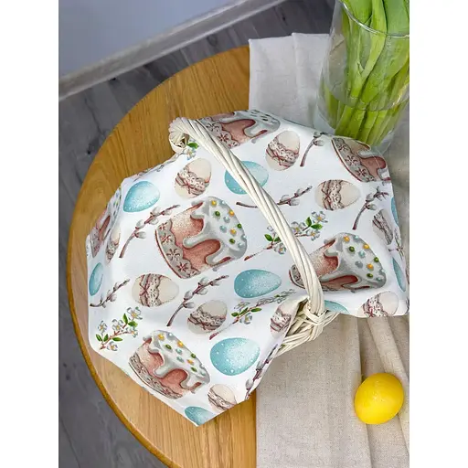 Пасхальное полотенце водоотталкивающее для корзины Пасхальная пасочка 40х30 см голубой - фото 2