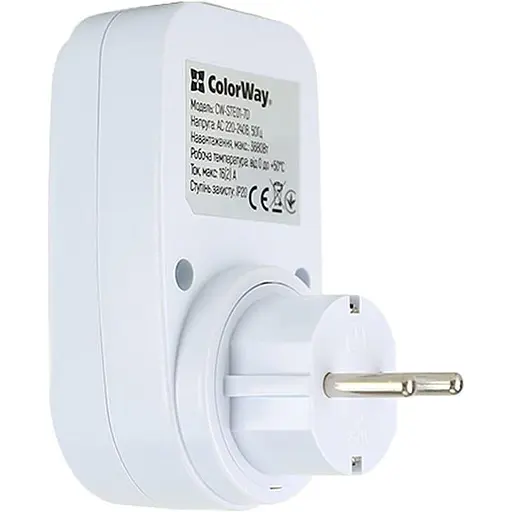 Таймер-розетка СolorWay 16A 3680W електронний тижневий 7D (CW-STE01-7D) - фото 2