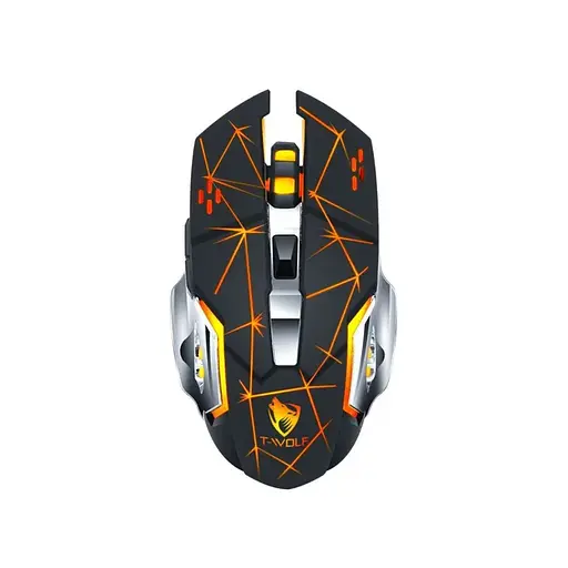 Компьютерная мышь T-Wolf Q13 беспроводная игровая с подсветкой Strip Black Original