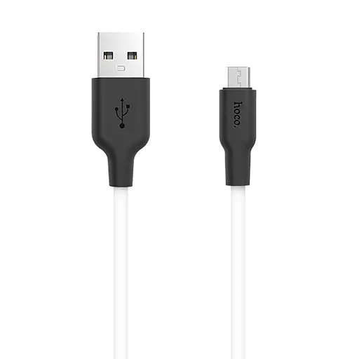 Дата кабель Hoco X21 Plus Silicone MicroUSB Cable (1m) Чорний / Білий - фото 2