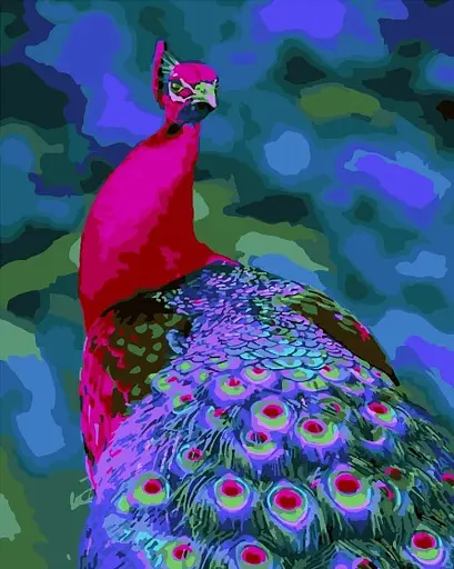 Набор для росписи по номерам Волшебная птица, Strateg, 40x50 см, GS182