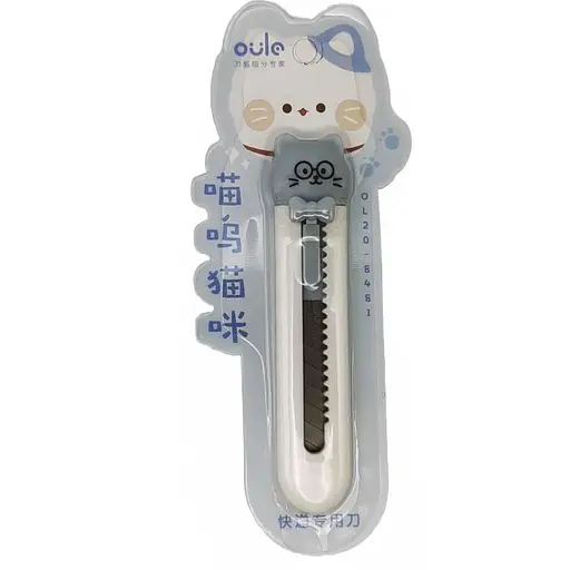 Ніж канцелярський у блістері Котик, 9.5 см, 8481 (В асортименті)