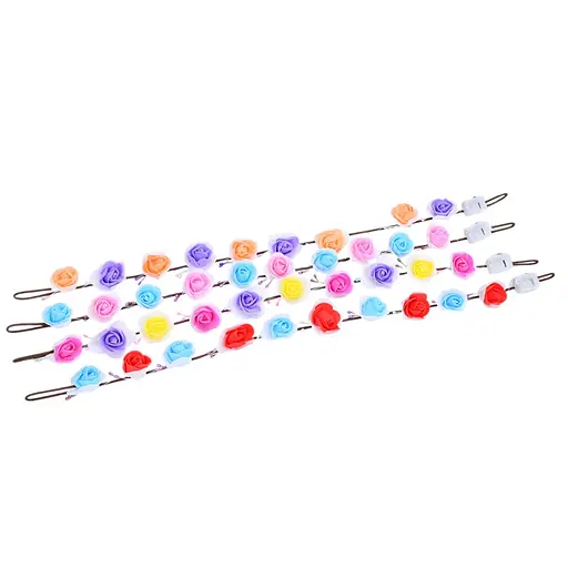 Аксесуар для волосся віночок з квітами, діаметр 19 см, довжина 57 см, світло 3 режими