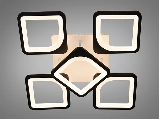 Пристельова LED люстра з диммером і ІЧ пультом, 70W, чорна - фото 2