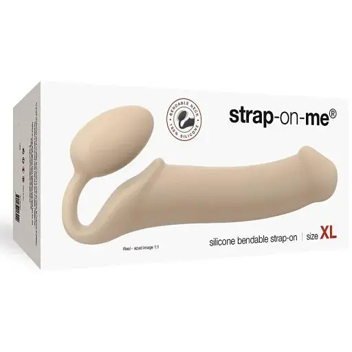 Безремневий страпон Strap-On-Me Flesh XL повністю регульований діаметр 4.5 см - фото 5