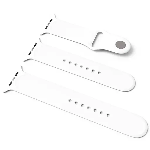 Силиконовый ремешок для Apple Watch Sport Band 42(ser.1-3)/44/45/46/49mm (S/M&M/L) 3pcs Белый / White