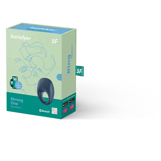 Эрекционное кольцо Satisfyer Strong One Ring Vibrator 7.4 см синий - фото 6