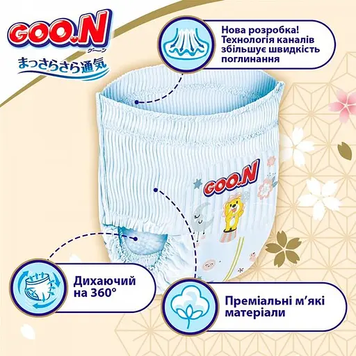 Упаковка трусиков-подгузников Goo.N Premium Soft 5 XL (12-17 кг) 72 шт. (36 шт. х 2 шт.) - фото 3