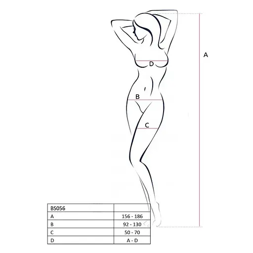 Бодистокинг Passion BS056 комбинезон имитация чулок S/M/L red - фото 4