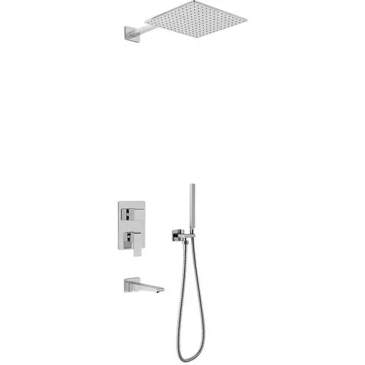 Душова система Kohlman Saxo 25 chrome + BOX прихованого монтажу QW211SQ25, Хром - фото 1
