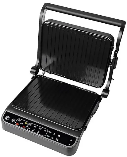 Прижимной контактный электрический гриль Grunhelm G2203 домашний с антипригарным покрытием 2200Вт Черный - фото 2