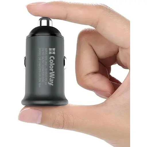 Автомобільний зарядний пристрій ColorWay (1USBx3A, 20W) Power Delivery Port Gray (CW-CHA028PD-GR) - фото 5