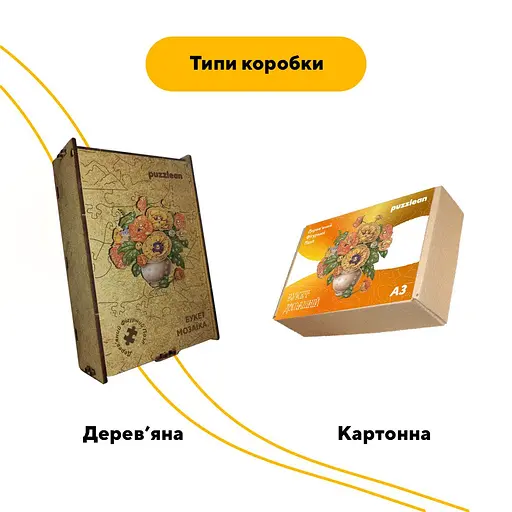 Пазл деревяний Букет Мозаїка, А1, 500+ елементів, Дерев’яна коробка - фото 4