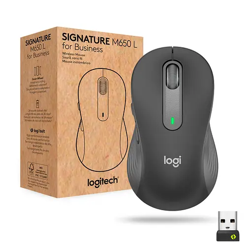 Мышь Logitech Signature M650 L Wireless Mouse for Business Graphite (910-006348)