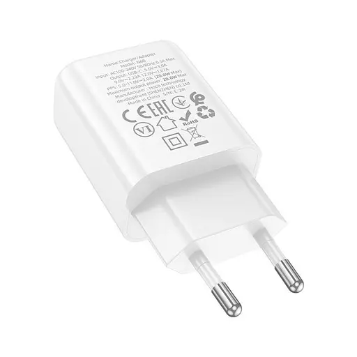 Мережевий зарядний пристрій Hoco N60 Gentle single port PD20W charger (EU) білий - фото 3