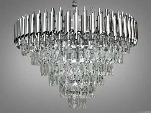 Каскадна кришталева люстра Діаша для вітальні на 15 ламп - фото 2