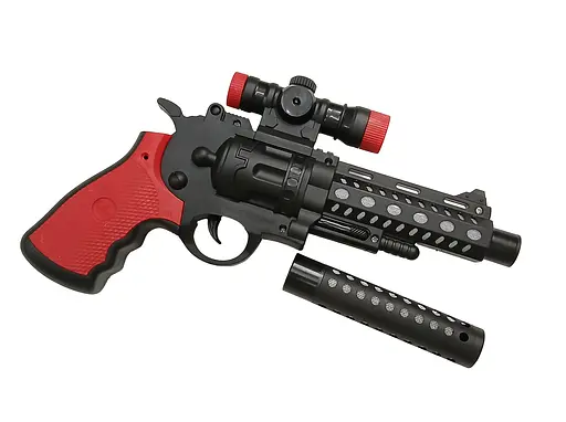 Пистолет BL 118, звук, подсветка, глушитель, оптический прицел, в пакете (6978188410154) Чёрный - фото 1