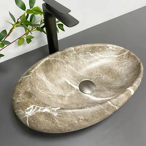 Умивальник VBI Vicenza brown stone matt накладний VBI-014802, Коричневий - фото 1