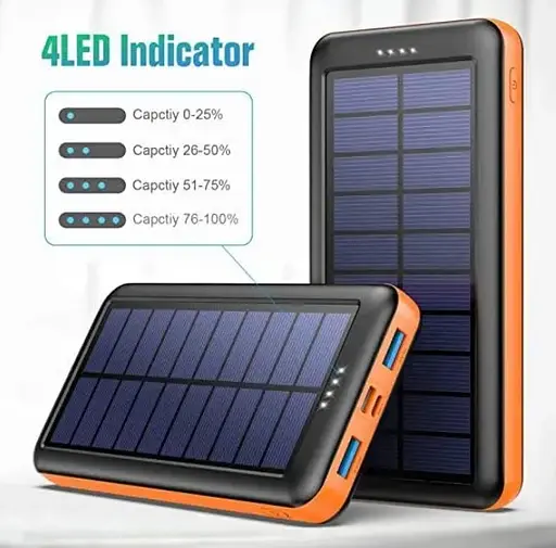 Портативна батарея Solar Power Bank 26800mAh HX160S4 сонячний заряд - фото 6