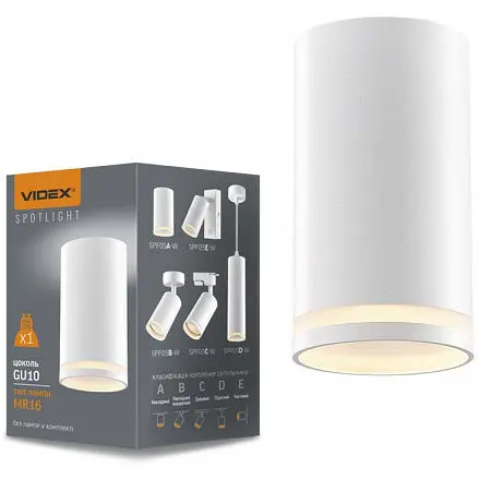 Світильник Videx під лампу GU10 SPF05A накладний білий - фото 1
