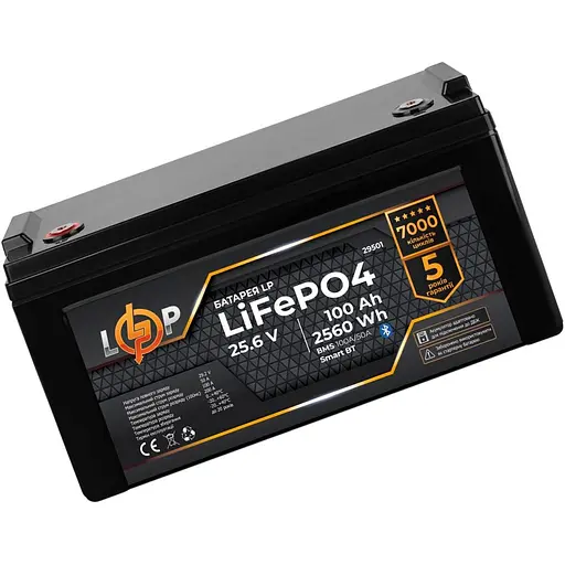 Акумулятор LogicPower LiFePO4 Smart BT 24V 25.6V/100Ah/2560Wh BMS 100A/50А (29501) [107376] - фото 3