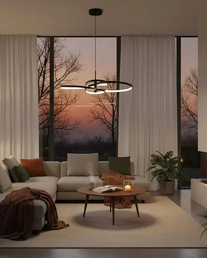 Подвесной светильник, люстра Goldlux 335982 Ribbon LED 1x37W 4000K 5700Lm IP20 черный - фото 3