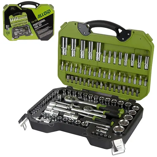 Набор инструментов Alloid 1/2, 1/4, 108 предметов (TSN-108) - фото 3