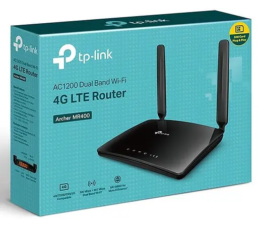 Роутер TP-Link 4G Archer MR400 AC750 Black 802.11ac (Archer MR400) - фото 6