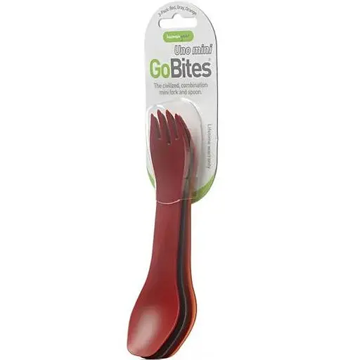 Ложка-вилка Humangear GoBites Uno Mini 3-Pack Red/Gray/Orange (1054-022.0074)