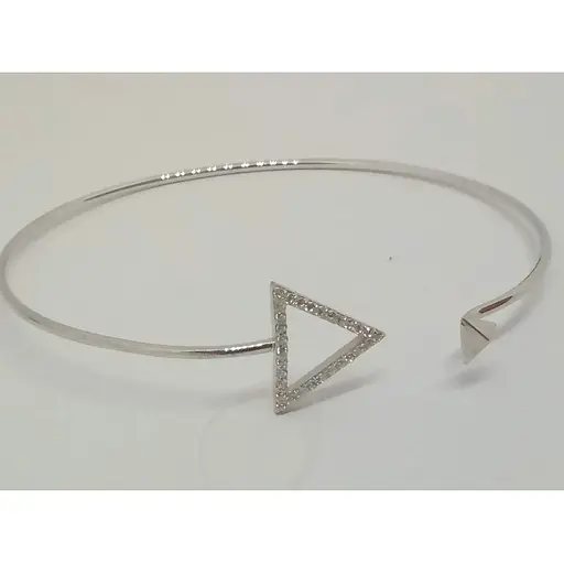 Срібний жорсткий браслет Qvaliz з фіанітами. 905-00874 - фото 2