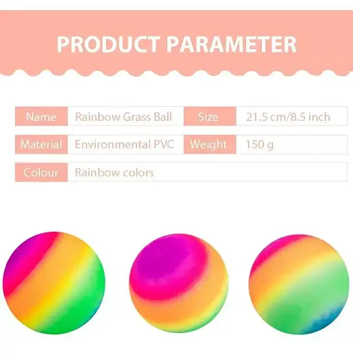 Радужный мяч для детской игровой площадки 8.5inch мягкий ПВХ - фото 8