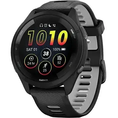 Смарт-годинник Garmin Forerunner 265 Black Bezel and Case w. Black/Powder Gray Silicone Band (010-02810-00)