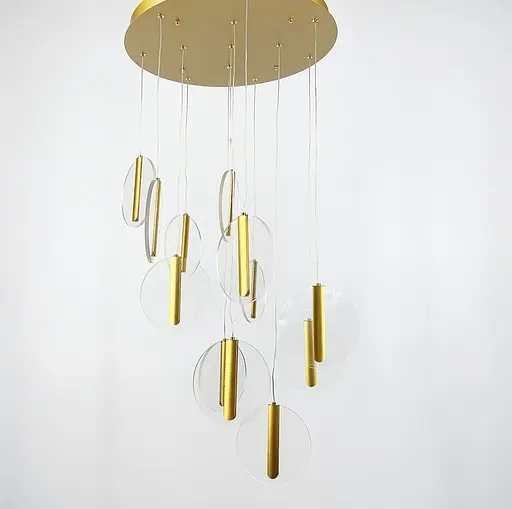Каскадный светильник с ниспадающими золотыми монетками Line.F Количество ламп 12 - фото 5