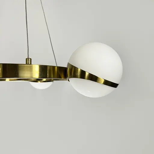 Элегантная латунная кольцевая люстра на 6 плафонов Ø 65 см | Ст. SG 51/6 AB+WT | Line F - фото 4